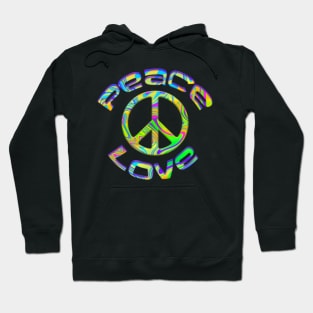 Retro Tie Dye Peace & Love with Peace Symbol Hoodie